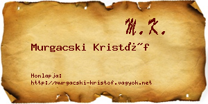 Murgacski Kristóf névjegykártya